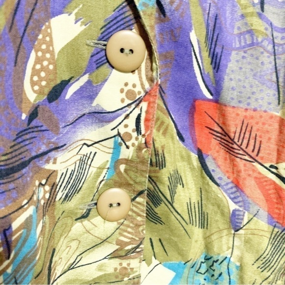 VINTAGE Como Diffusion Cotton with Abstract Pattern Blazer Size 12 - Picture 7 of 12